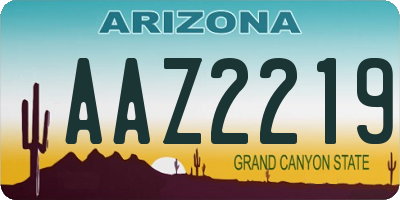 AZ license plate AAZ2219