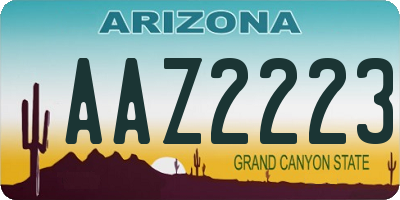 AZ license plate AAZ2223