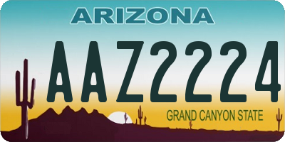 AZ license plate AAZ2224