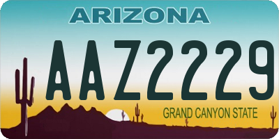 AZ license plate AAZ2229