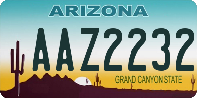 AZ license plate AAZ2232