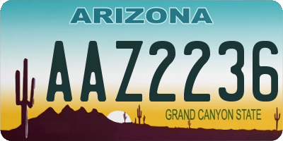 AZ license plate AAZ2236