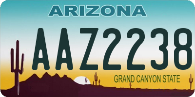 AZ license plate AAZ2238