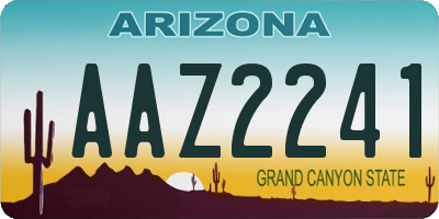 AZ license plate AAZ2241