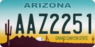 AZ license plate AAZ2251