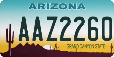 AZ license plate AAZ2260