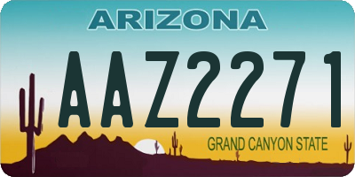 AZ license plate AAZ2271