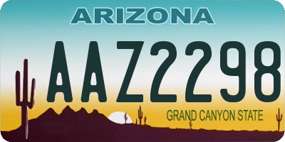 AZ license plate AAZ2298