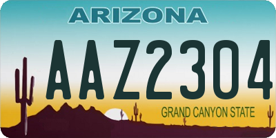 AZ license plate AAZ2304