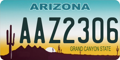AZ license plate AAZ2306