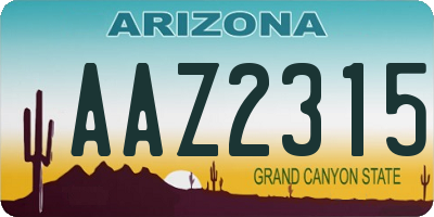 AZ license plate AAZ2315