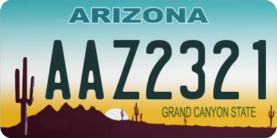 AZ license plate AAZ2321