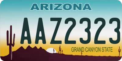 AZ license plate AAZ2323