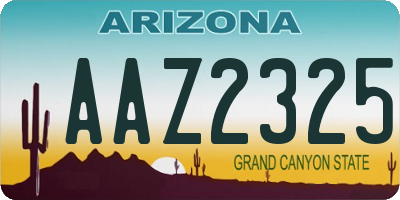 AZ license plate AAZ2325