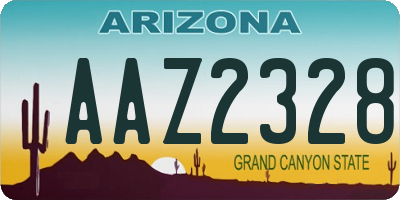 AZ license plate AAZ2328
