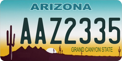 AZ license plate AAZ2335