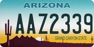 AZ license plate AAZ2339