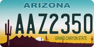 AZ license plate AAZ2350