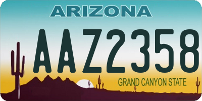 AZ license plate AAZ2358