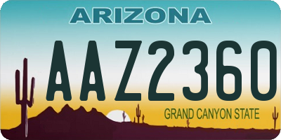AZ license plate AAZ2360