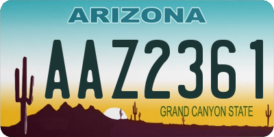 AZ license plate AAZ2361