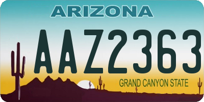 AZ license plate AAZ2363