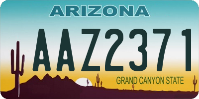 AZ license plate AAZ2371