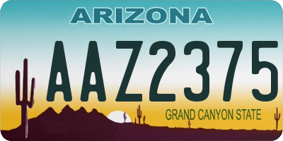 AZ license plate AAZ2375