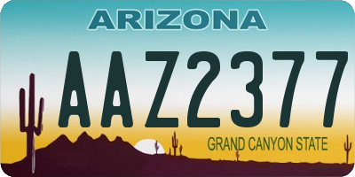 AZ license plate AAZ2377