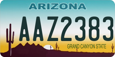 AZ license plate AAZ2383