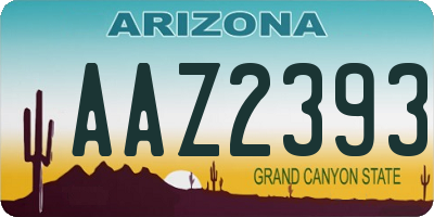 AZ license plate AAZ2393