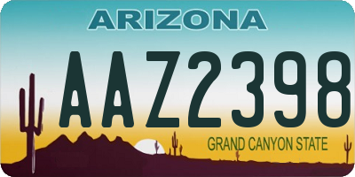 AZ license plate AAZ2398