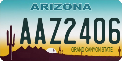 AZ license plate AAZ2406