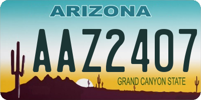 AZ license plate AAZ2407