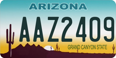 AZ license plate AAZ2409