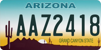 AZ license plate AAZ2418