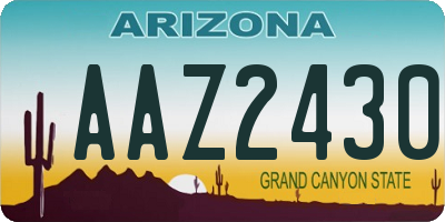 AZ license plate AAZ2430