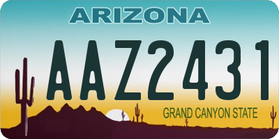 AZ license plate AAZ2431