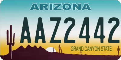 AZ license plate AAZ2442