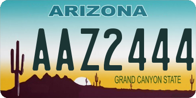 AZ license plate AAZ2444