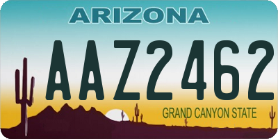 AZ license plate AAZ2462