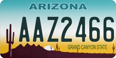 AZ license plate AAZ2466