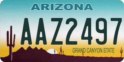AZ license plate AAZ2497
