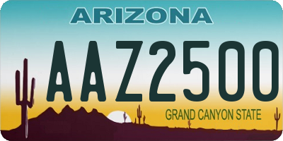 AZ license plate AAZ2500