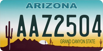 AZ license plate AAZ2504