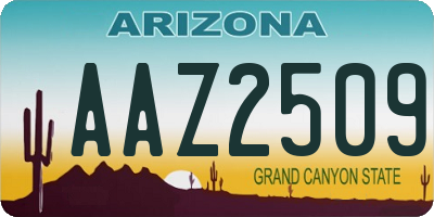 AZ license plate AAZ2509