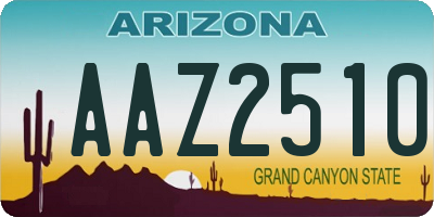 AZ license plate AAZ2510