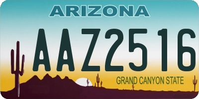 AZ license plate AAZ2516