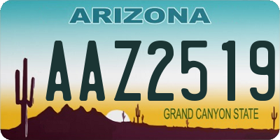 AZ license plate AAZ2519