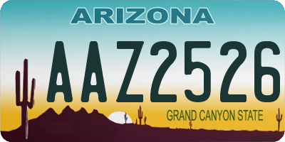 AZ license plate AAZ2526